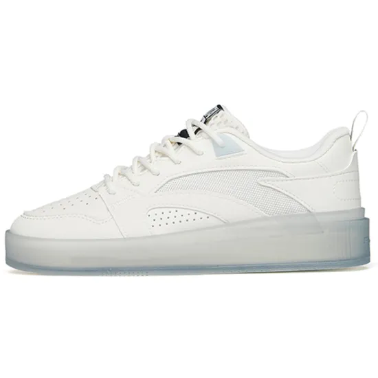 ANTA Skateboard Shoes Women's Low-Top Ivory White/FANTAsy Blue/Black