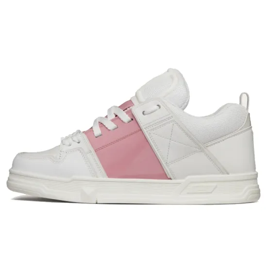 Valentino Open SKATE Low Top Stylish Skateboarding Shoes Women's Pink White