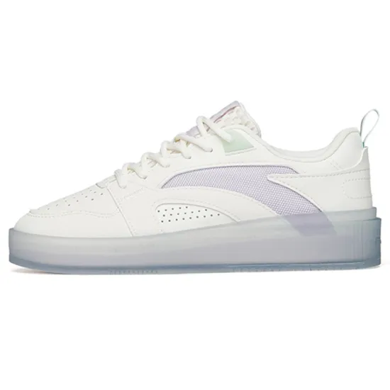 ANTA Skateboard Shoes Women's Low-Top Ivory White/Misty Purple/Ice Pink Blue
