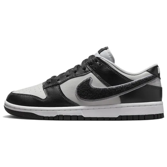 Nike Dunk Low Chenille Swoosh Black Grey