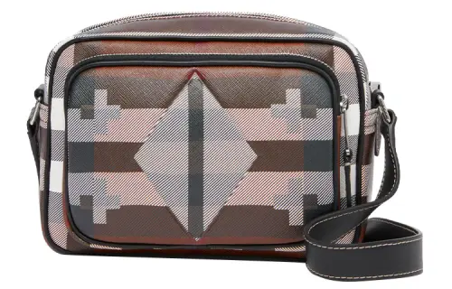 Burberry Calfskin Shoulder Bag, Crossbody Bag Regular Men's Dark Birch Brown/White