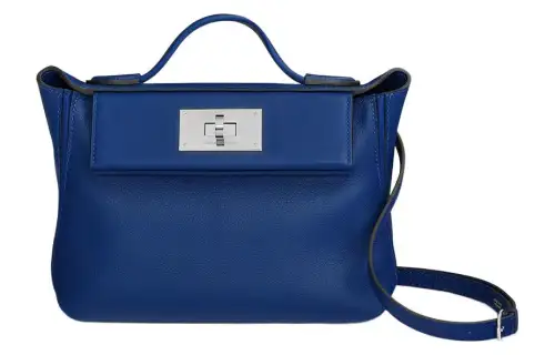 HERMES 24/24 Evercolor & Swift Calfskin Shoulder Bag, Crossbody Bag, Handbag Mini Women's Royal Blue