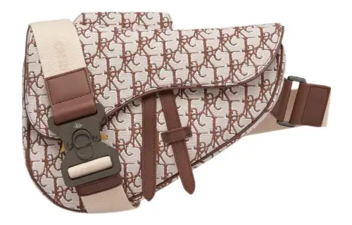 DIOR CACTUS JACK Collaboration Jacquard Fabric Saddle Bag, Crossbody Bag, Shoulder Bag Women's Coffee