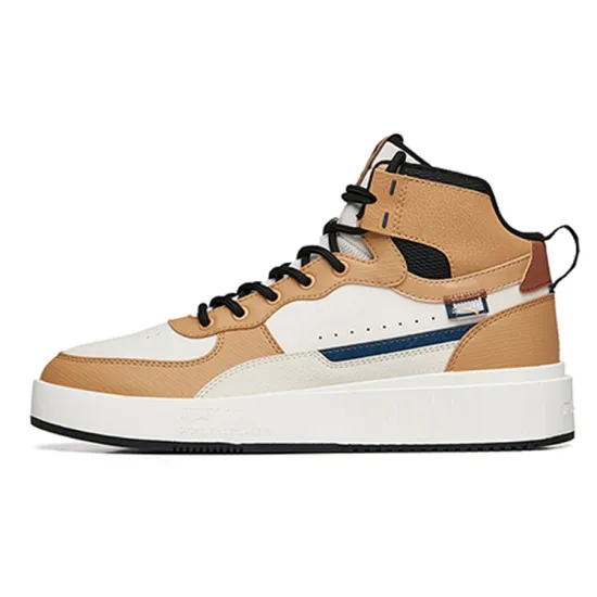 Anta Anti-Slip Wear-Resistant High-Top Skateboard Shoes Men's Brown Gray