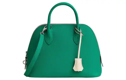 HERMES Bolide Calfskin Bowling Bag, Shoulder Bag, Crossbody Bag, Handbag 25 Women's Green Jade/Gray White/Mallow Purple
