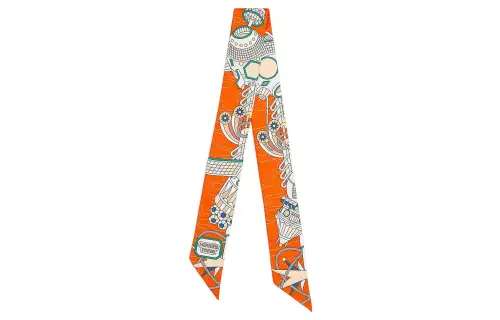 HERMES Odyssey Silk Twill Scarf Scarves Women's