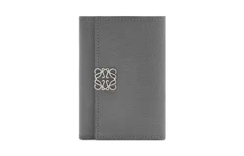 LOEWE Pebble Pattern Cow Leather Wallet Small Women's Asphalt Gray