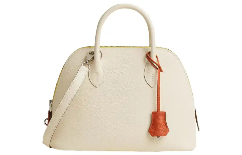 HERMES Bolide Calfskin Bowling Bag, Shoulder Bag, Crossbody Bag, Handbag Regular Women's Nata/Clay/Lemon