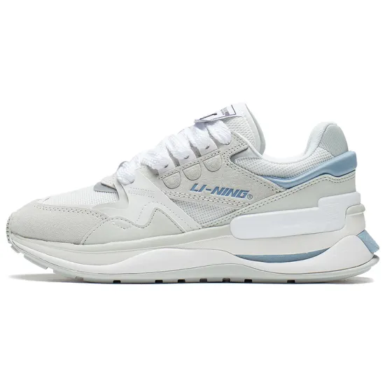 LiNing 001 Innocence V2 Cushioning Anti-Slip And Wear-Resistant Low-Top Sports Casual Shoes Women's White Blue