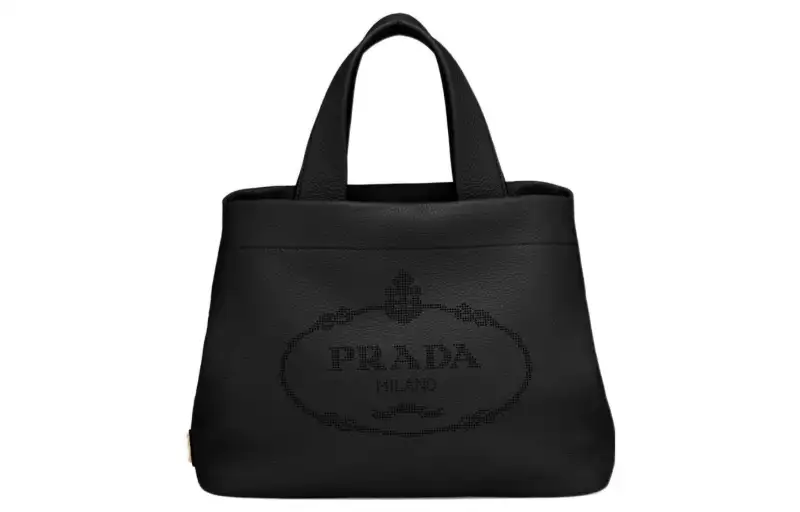 PRADA Leather Handbag Medium Women's Black