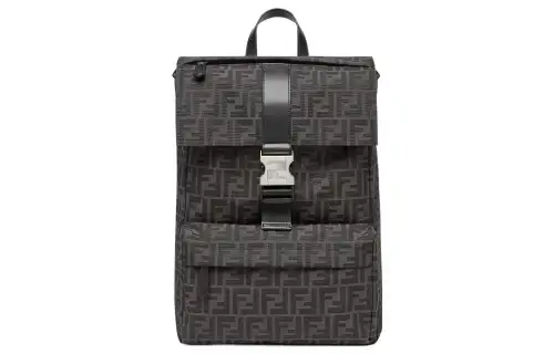 FENDI Calfskin Backpack Medium Men's Black