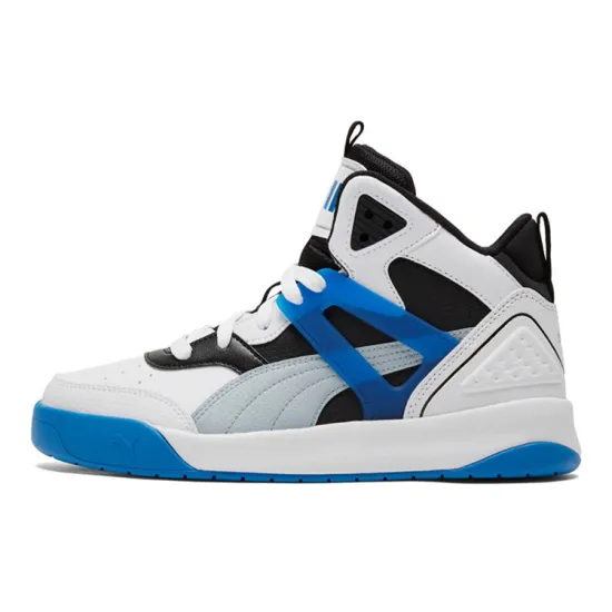 PUMA Backcourt Skateboarding Shoes Unisex High-top White/Blue/Black
