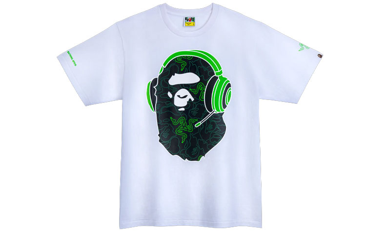 Мужская футболка A BATHING APE Neon Camo Ape Head Tee (черная)