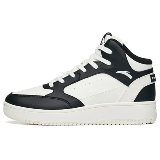 Anta Durable Breathable High-Top Skateboard Shoes Men's Black White