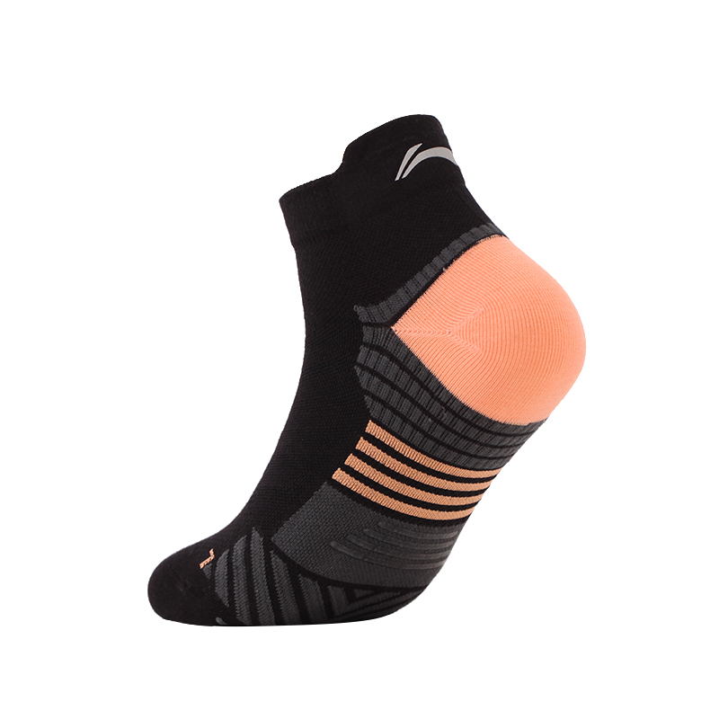 Li Ning Ankle Socks Unisex 1 Pack Black Muskmelon Orange