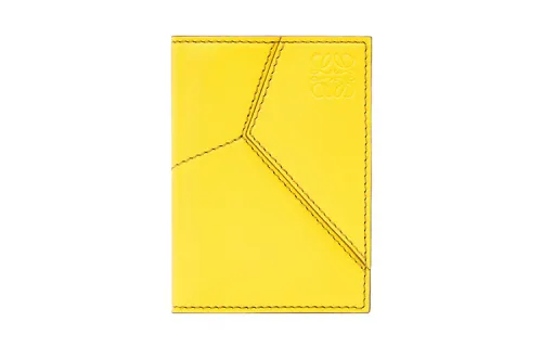 LOEWE Puzzle Smooth Cow Leather Card Holder, Wallet Men's Yellow