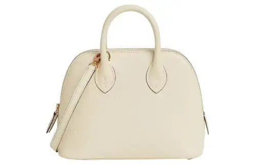 HERMES Bolide Goatskin Bowling Bag, Portable Crossbody Bag, Shoulder Bag Mini Women's I2 Nata Cream White