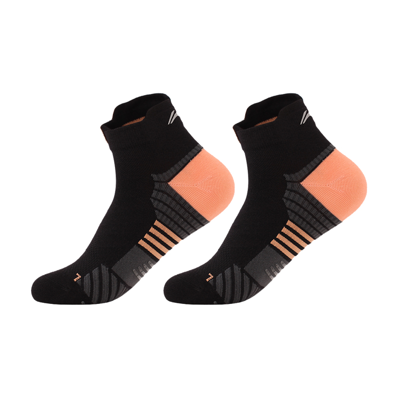 Li Ning Ankle Socks Unisex 1 Pack Black Muskmelon Orange
