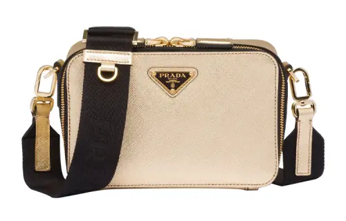 PRADA Saffiano Leather Crossbody Bag Men's Platinum