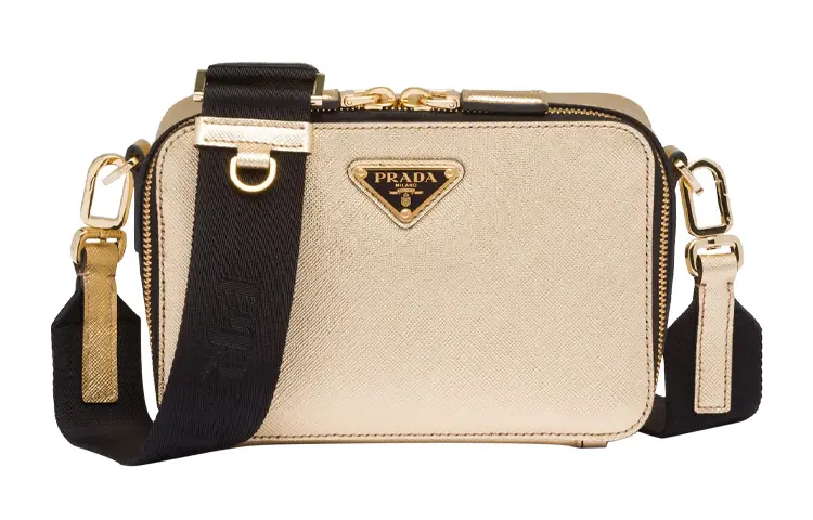 PRADA Saffiano Leather Crossbody Bag Men's Platinum