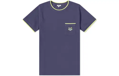 KENZO T Shirts Men's Blue Crew Neck Moderate Straight Fit