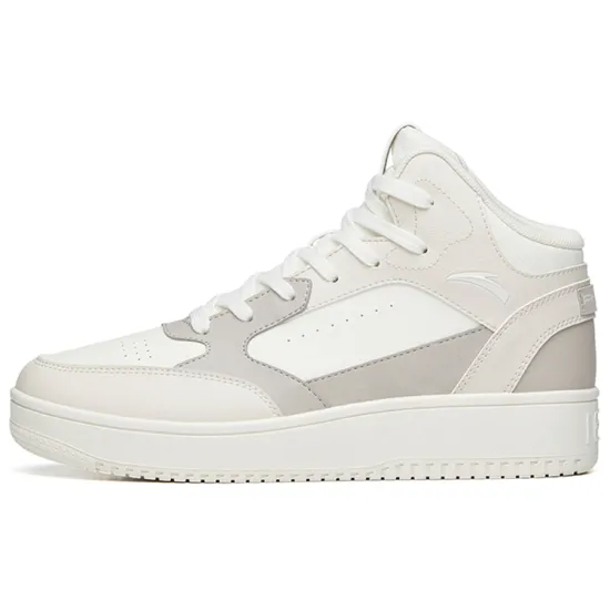 ANTA Skateboard Shoes Men High-Top Ivory White/Muddy Grey/Iron Grey