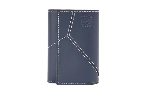 LOEWE Puzzle Calfskin Wallet Small Men's Blue
