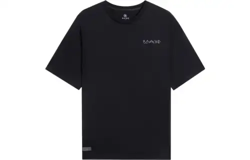 Li Ning T Shirts Unisex Black Crew Neck Moderate Straight Fit