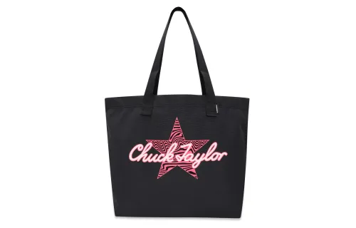 Converse Polyester Tote Bag, Shopping Bag, Shoulder Bag, Handbag Regular Unisex Black