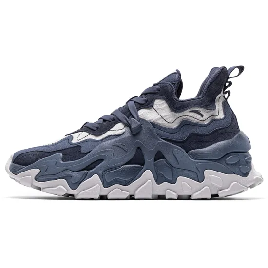 ANTA Casual Shoes Men Low-Top Night Mist Gray/Chessboard Gray/Hidden Gray Blue