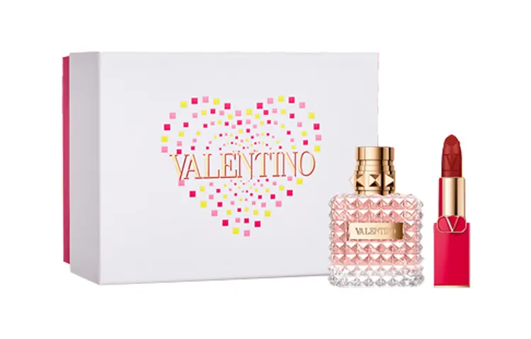 Valentino, lipstick, perfume, gift box