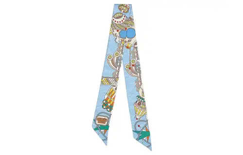 HERMES Silk Scarves Women's Blue