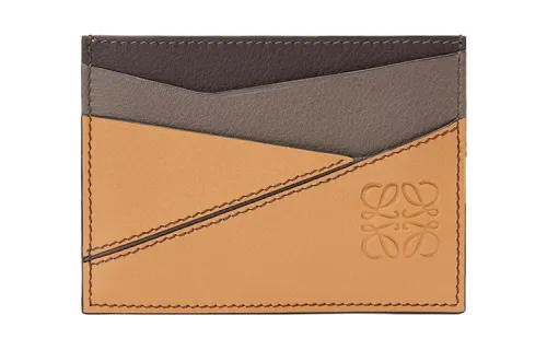 LOEWE Puzzle Calfskin Card Holder Card Holder Men's Light Warm Desert/Chocolate