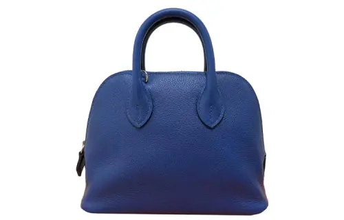 HERMES Evercolor Calfskin Bowling Bag, Shoulder Bag, Crossbody Bag, Handbag Mini Women's French Blue/Sapphire Blue
