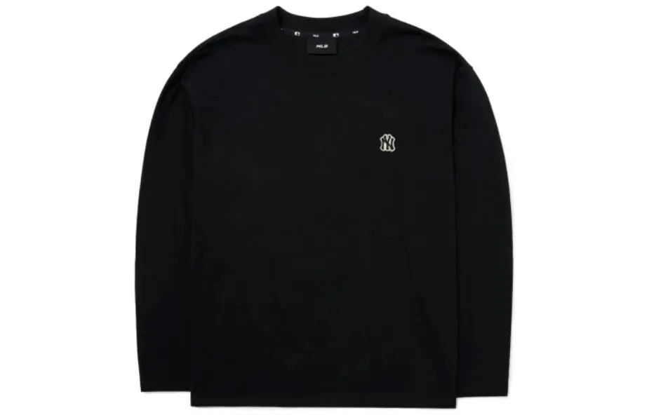MLB Basic Logo T-Shirts Unisex Black Crew Neck Moderate Straight Fit