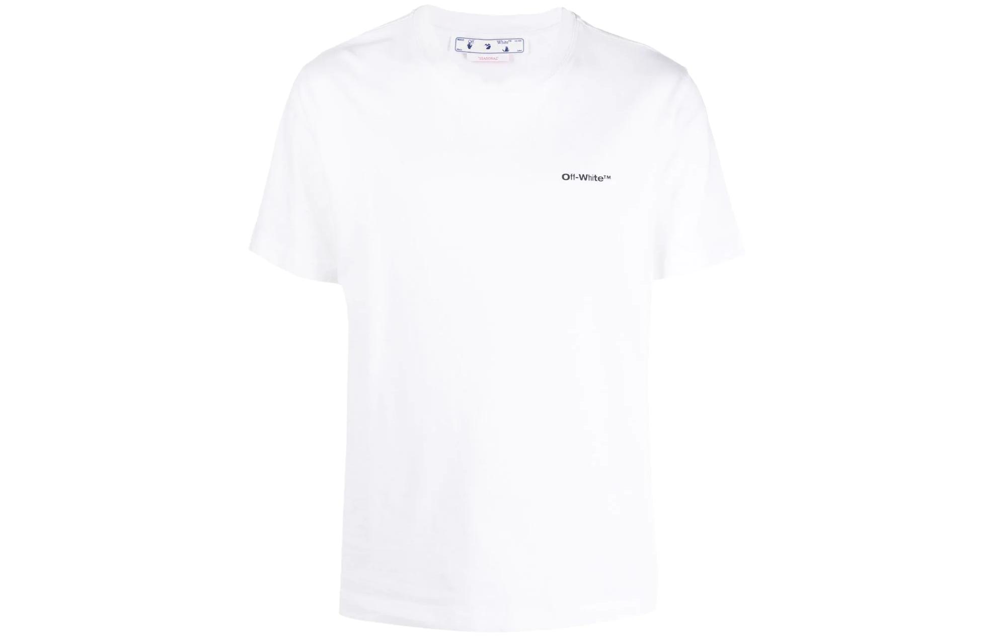 OFF WHITE Wave Outline Diag Slim S/S Tee