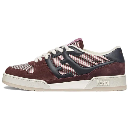 FENDI Match Skateboard Shoes Men Low-Top Red Black