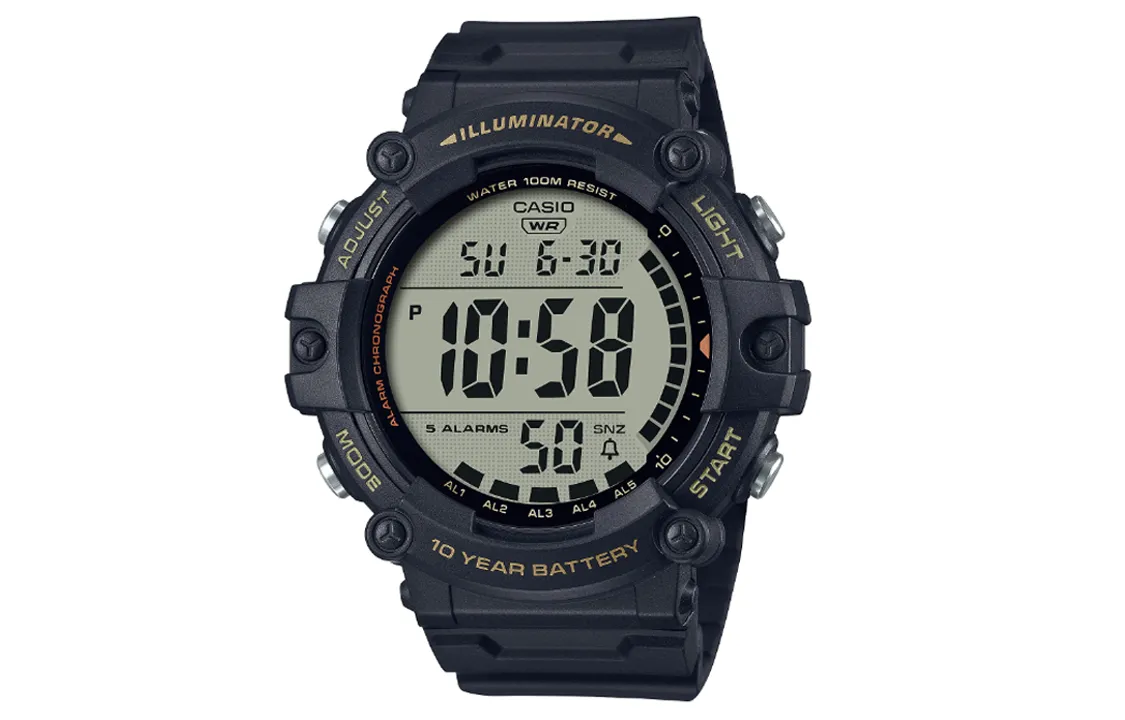 CASIO YOUTH Round Digital Display Large Dial Display Quartz Movement Resin Strap Watch Unisex