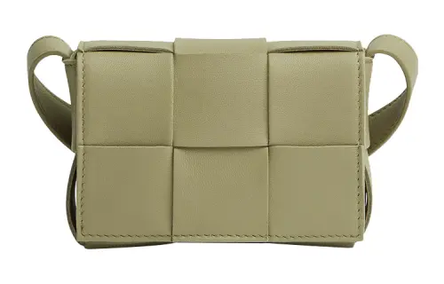 Bottega Veneta CASSETTE Sheepskin Pillow Bag, Shoulder Bag, Crossbody Bag Mini Women's Travertine Green