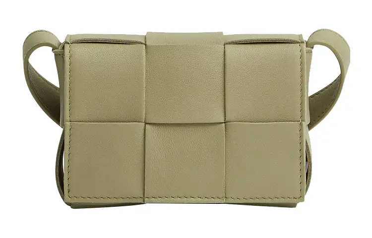 Bottega Veneta CASSETTE Sheepskin Pillow Bag, Shoulder Bag, Crossbody Bag Mini Women's Travertine Green