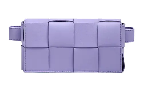 Bottega Veneta CASSETTE Pillow Bag Lambskin Crossbody Bag, Fanny Pack Mini Women's Wisteria Purple