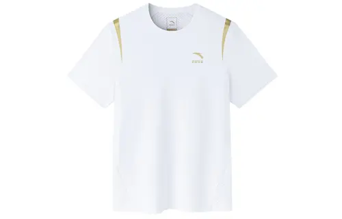 ANTA T Shirts Men's White Crew Neck Moderate Straight Fit