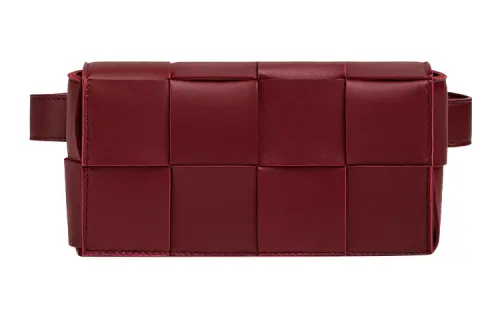 Bottega Veneta Cassette Belt Bag Mini Intreccio Bordeaux