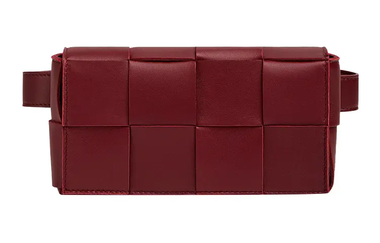 Bottega Veneta Cassette Belt Bag Mini Intreccio Bordeaux