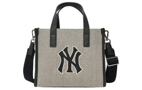 MLB Canvas Tote Bag, Shopping Bag, Handbag, Shoulder Bag Small Unisex Black