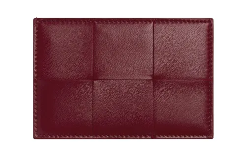 Bottega Veneta Sheepskin Card Holder Women's Bordeaux Red