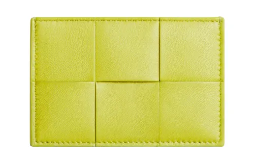 Bottega Veneta Sheepskin With Cow Leather Card Holder Women's Kiwi Green