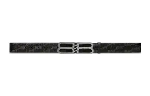 Balenciaga Cotton, Polyester, Polyamide Leather Belts Unisex Black/Gray Width 4cm