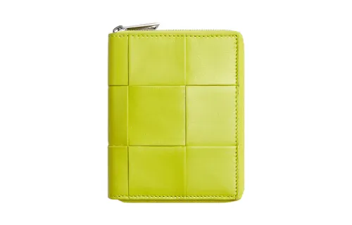 Bottega Veneta Cow Leather Wallet Men's Water Lemon Kiwi Green
