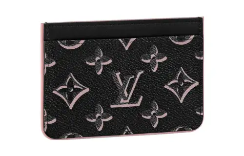 LOUIS VUITTON Coated Canvas Wallet, Card Holder Women's Black